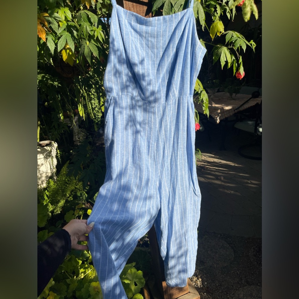 Hi I’m selling this Blue & White jumpsuit!!